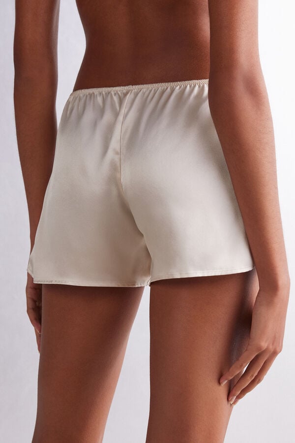 White Intimissimi Smooth Silk-Satin Women Shorts | ep8DAei8