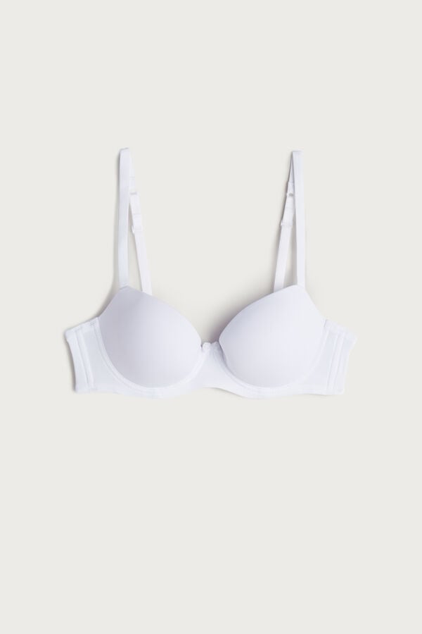 White Intimissimi Sofia Microfiber Padded Balconette Women Bra | i8njjDji