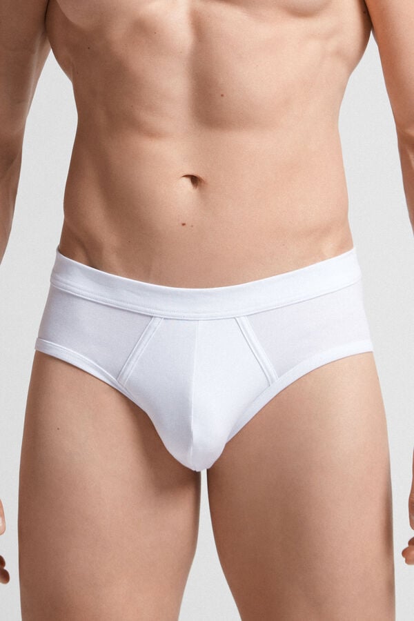 White Intimissimi Superior Cotton Men Briefs | FI8DDBxp