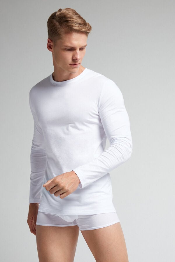 White Intimissimi Superior Cotton Men Long Sleeve | rrfjnQjn