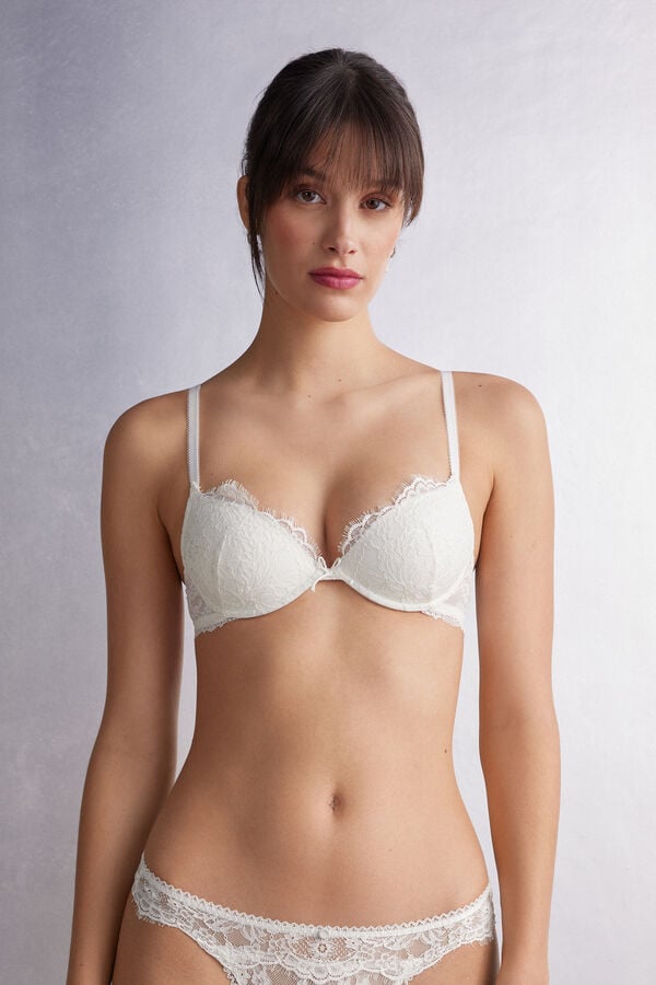 White Intimissimi The Most Romantic Season Bellissima Push-Up Women Bra | XS3BYkar