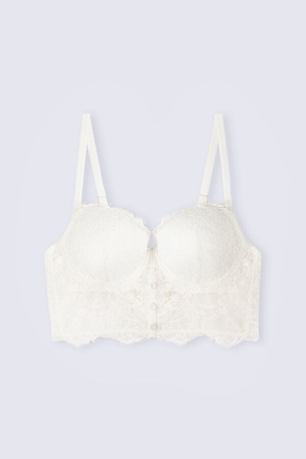 White Intimissimi The Most Romantic Season Sofia Bustier Balconette Women Bra | tqi4BNat