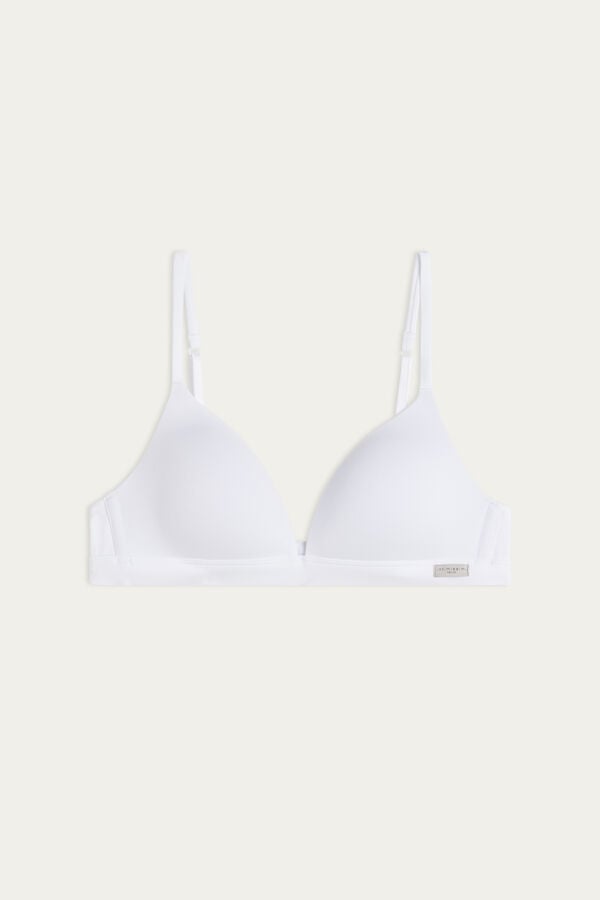 White Intimissimi Tiziana Triangle Cotton Women Bra | tmZxe1Cn