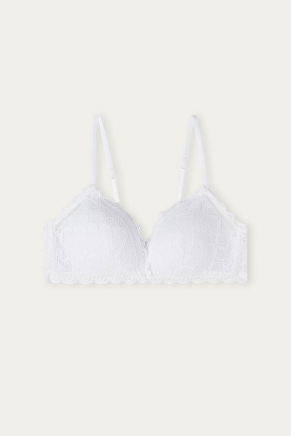 White Intimissimi Tiziana Triangle Lace Women Bra | woF3WJoD