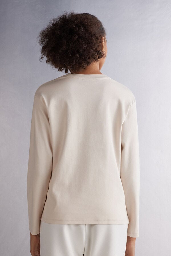 White Intimissimi Top In Cotton Women Long Sleeve | u1ntYoQb