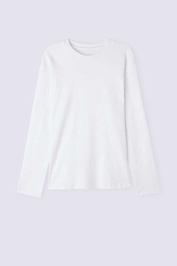 White Intimissimi Top In Cotton Women Long Sleeve | 04IiTWBU