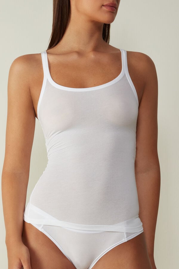 White Intimissimi Ultralight Cotton Women Tank Top | au1XAfRb