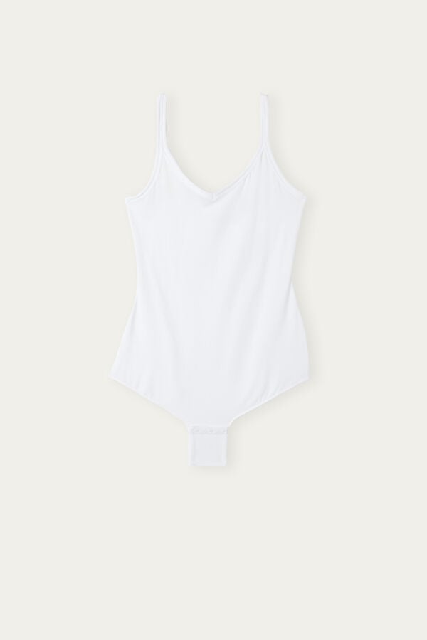 White Intimissimi Ultralight Cotton Women Bodysuit | KANAqtRs