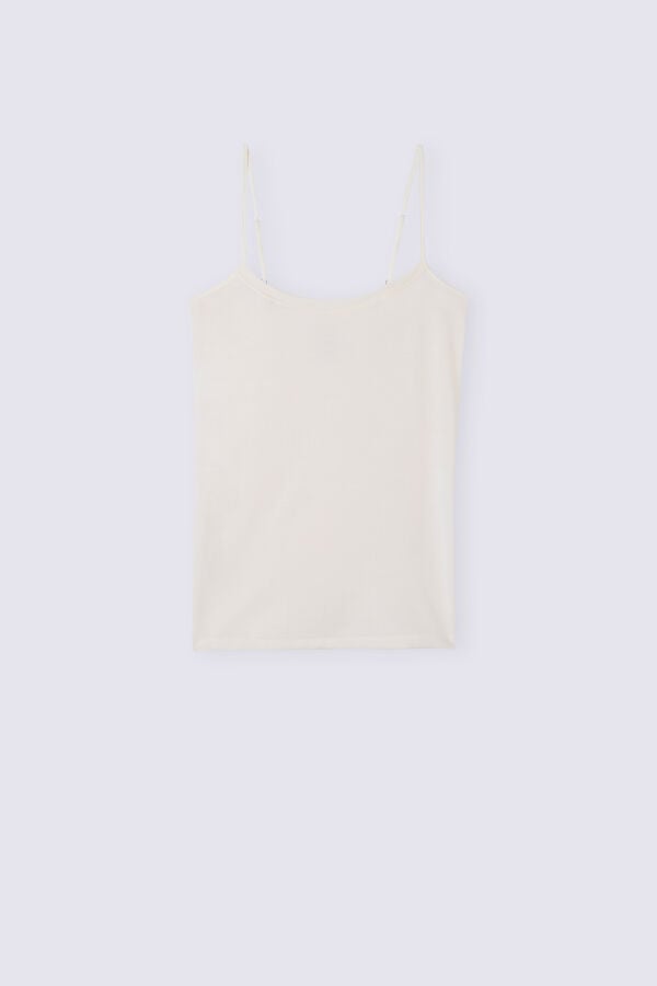 White Intimissimi Wool Cotton Camisole Women Tank Top | 5yWwCB8S