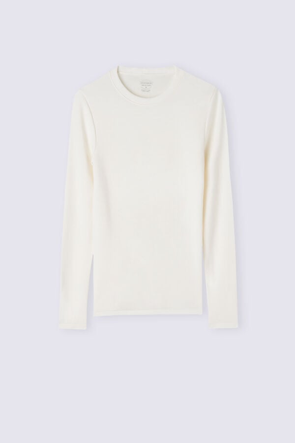 White Intimissimi Wool Cotton Crewneck Women Sweater | gAxlqRn8