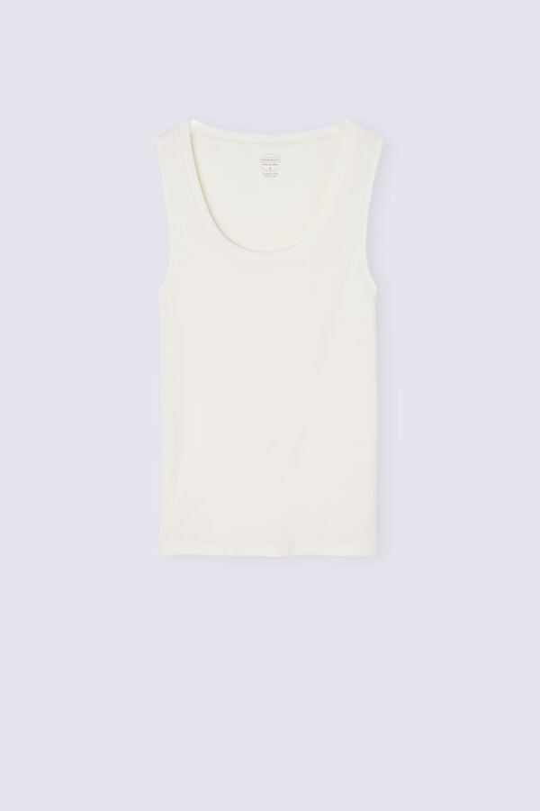 White Intimissimi Wool Cotton Women Tank Top | FGRtlA1q