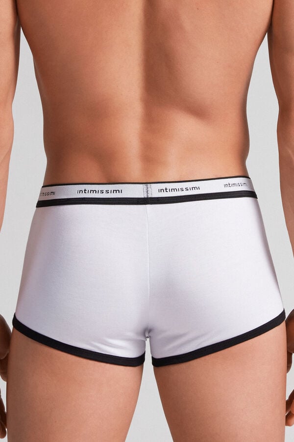 White / Black Intimissimi Superior Cotton With Logo Men Boxer | rUshs5oT