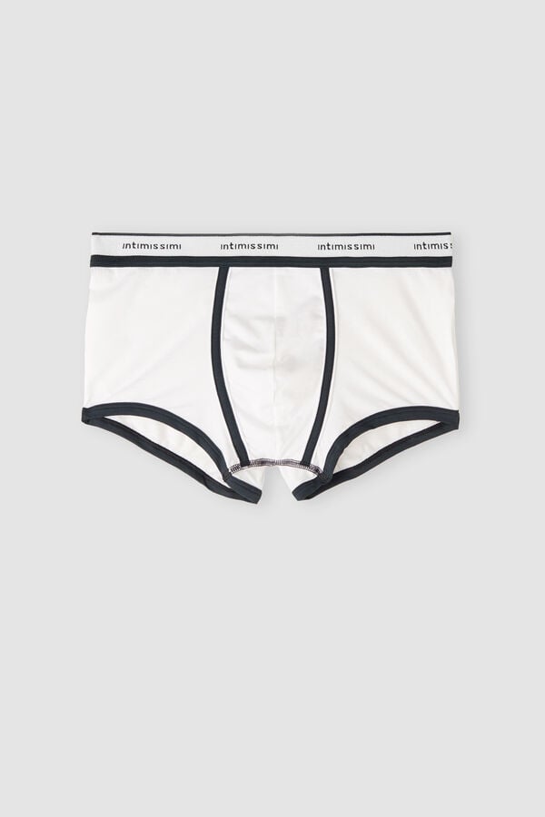 White / Blue Intimissimi Natural Fresh Cotton Men Boxer | AtwSGikB