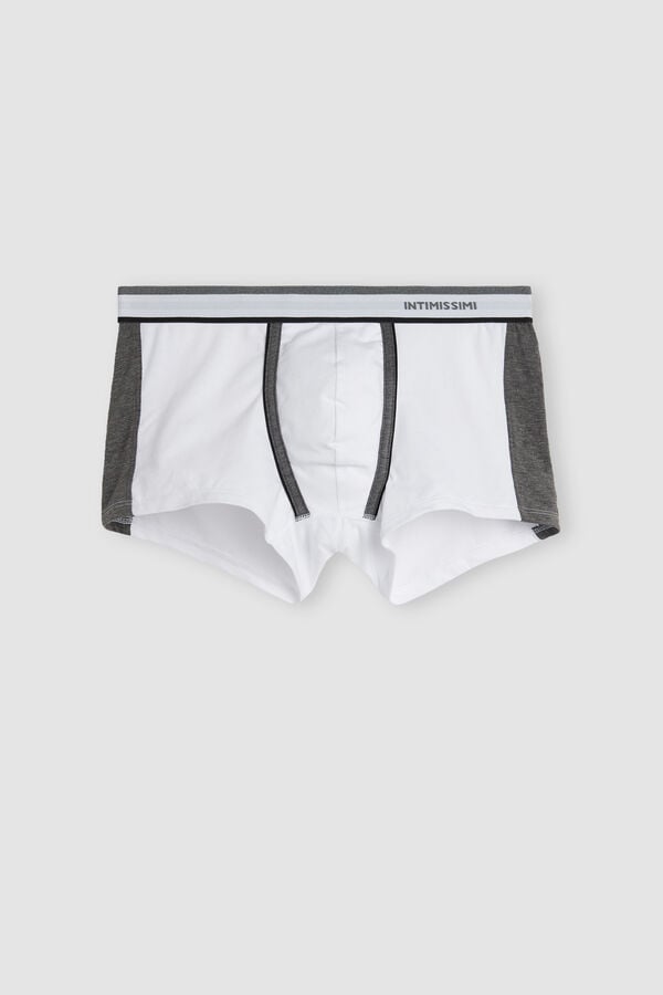 White / Deep Grey Intimissimi Two-Tone Superior Cotton Men Boxer | ZagChB20